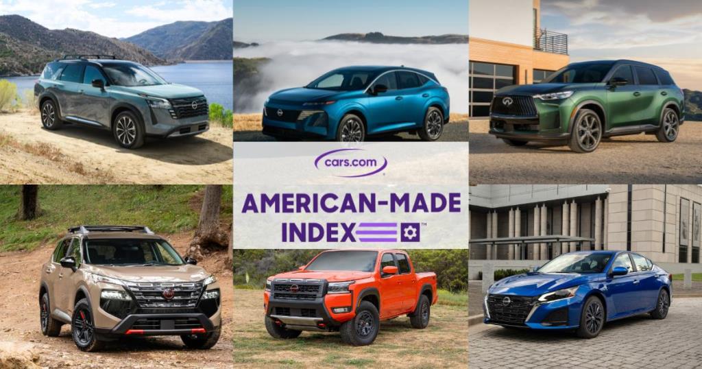 Six Nissan and INFINITI models recognized in 2026 Cars.com AmericanMade Index