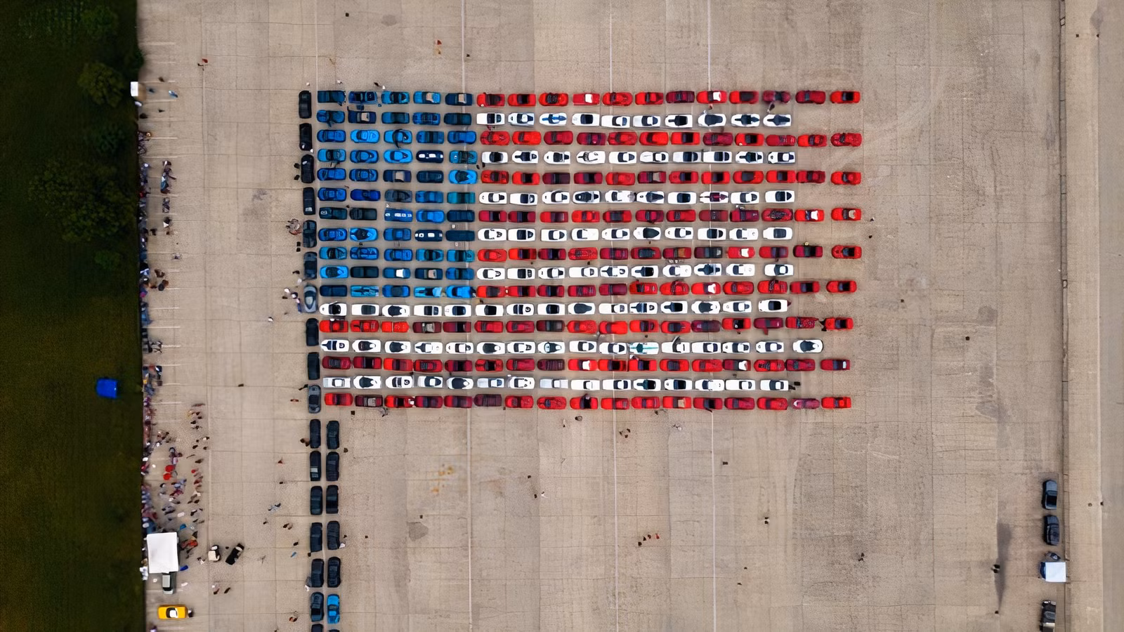 Nearly 300 Corvette Owners Came Together For One Very American Flag Day