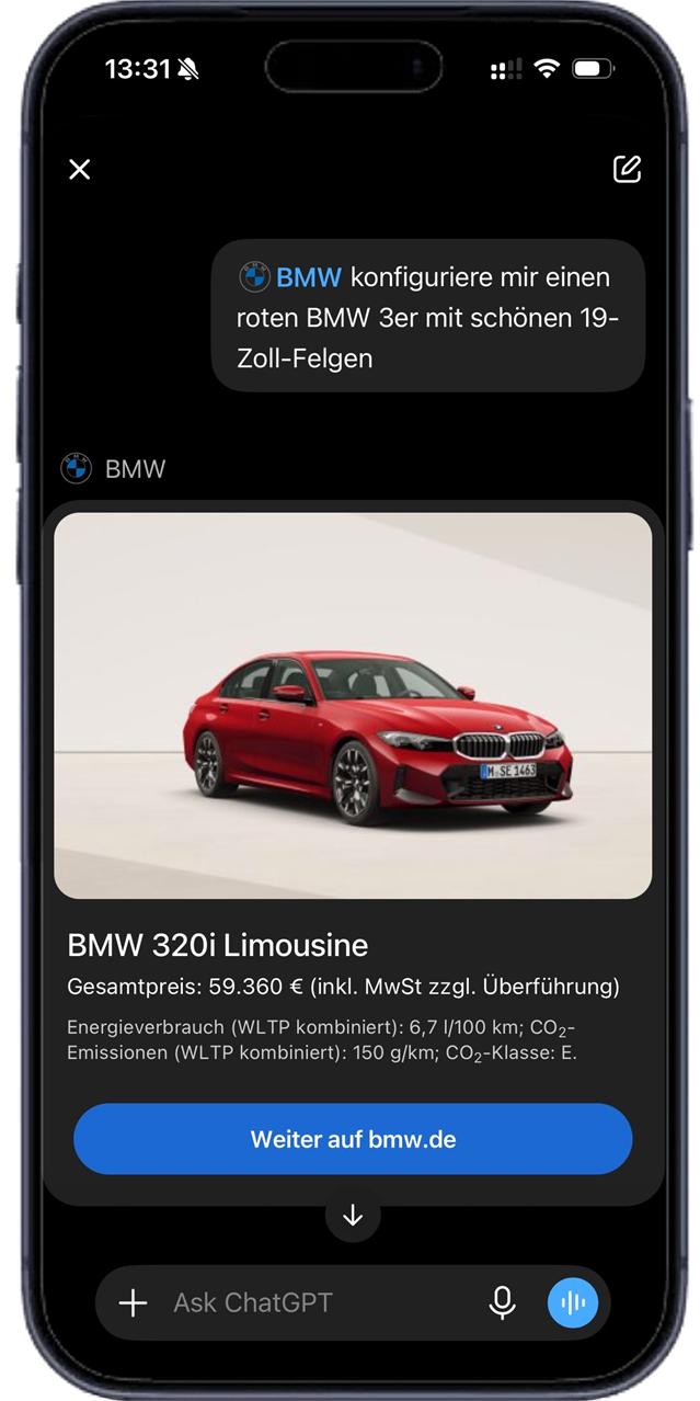 BMW launches vehicle configurator as a dialoguebased plugin in OpenAI's ChatGPT