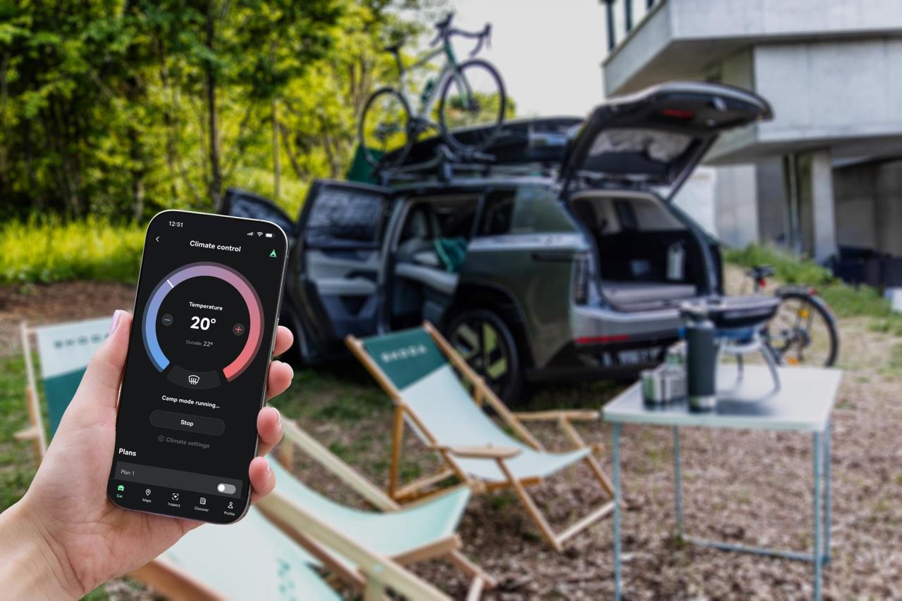 Camp Mode in the MyŠkoda app: comfortable overnight stays in electric vehicles