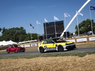 Renault 5 Turbo 3E makes its UK public dynamic debut at the Goodwood Festival of Speed, running in t