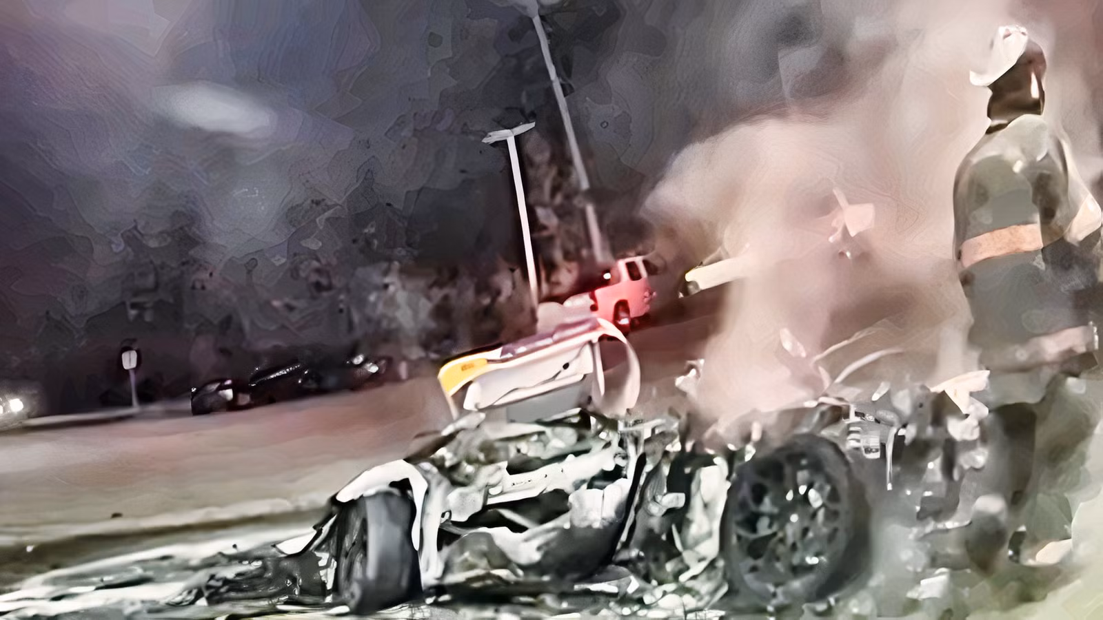 Terrifying Gas Station Crash Leaves Young Driver's Lamborghini Huracán Engulfed In Flames