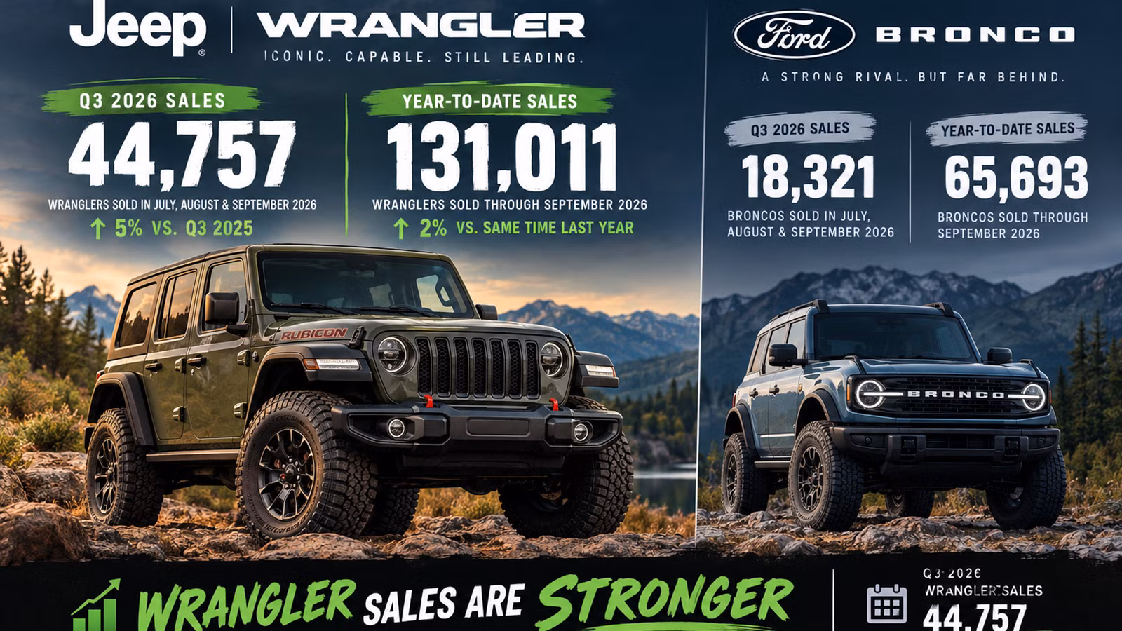 Jeep Wrangler Beats Ford Bronco In Q3 2026 Sales Battle